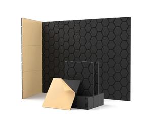 Corghd 12 Pack Soundproof Wall Panels Self Adhesive Acoustic Wall Panels for Wall,Studio, Home and Office Black Easy Install Easy to Use