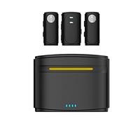 Corghd Wireless Lavalier Microphone Mini Portable Lapel Mic Dual-Channel Audio Video Voice Recording for Live Audio,C