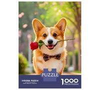 Corgi 1000 Pc Premium Cardboard Lovely Animal Puzzle for Adults Logic Skill Office Break Relaxation Wall Art Anniversary 38x26cm/1000pcs