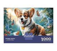 Corgi 1000 Piece Jigsaw As A Wildflower Forest Stream for Family Weekend Activity Participants Stress Relief Unique Pattern 38x26cm/1000pcs