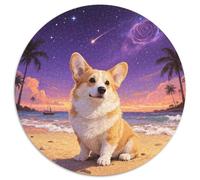 Corgi 1000 Piece Jigsaw Puzzles Cute Pets Round Puzzle Puzzles for Adults Kids Educational Game Challenge Challenging Puzzles Colourful DIY Jigsaw Puzzles 1000pcs (67.5x67.5cm)