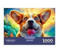 Corgi 1000 Piece Pet Dog Jigsaw Puzzles for Adults Challenging Puzzle Educational Adults Age 12 Years Up - Challenge Edition Hard Puzzle for 70x50cm/1000pcs Family Decorations