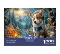 Corgi 1000 Piece Puzzle Forest Campsite Stream for Relaxation Brain Training Retirement Gift Housewarming Gift for Advanced Puzzlers 70x50cm/1000pcs