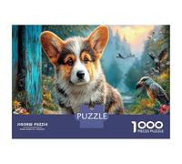 Corgi 1000 Piece Puzzle Misty Mountain Valley Home Decor Senior Leisure Enthusiasts Brain Training Retirement Gift for Grandparents 52x38cm/1000pcs