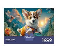 Corgi 1000 Piece Puzzle Sunrise Mountain Valley for Relaxation Experienced Jigsaw Fans Memory Improvement Retirement Gift 70x50cm/1000pcs