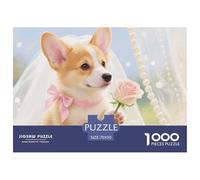 Corgi 1000 Piece Puzzles Pet Dog for Age 12+ Educational Gift Memory Games Stress Relief 70x50cm/1000pcs