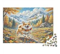 Corgi 1000 Pieces Adult Jigsaw Puzzles Festive Gifts Family Challenging Educational Games Home Decoration for Adults And Kids Age 12 Years Up 1000pcs (75x50cm)