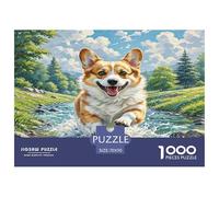 Corgi 1000 Pieces Animal Jigsaw Puzzles with Paper Art Creativity & Gift Giving for Adults And Kids Age 12 Years Up Fun Challenges 70x50cm/1000pcs