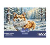 Corgi 1000 Pieces Animal Jigsaw Puzzles with Paper Art Perfect for Relaxation for Adults And Kids Age 12 Years Up Stunning Puzzle 38x26cm/1000pcs