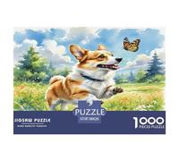 Corgi 1000 Pieces Animal Jigsaw Puzzles with Paper Art Perfect for Relaxation for Adults And Kids Age 12 Years Up Stunning Puzzle 38x26cm/1000pcs