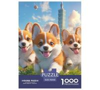 Corgi 1000 Pieces Animation Paper Jigsaw Puzzle Impossible Puzzle Educational Games for Adults And Kids 70x50cm/1000pcs