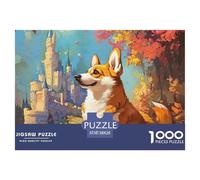 Corgi 1000 Pieces Jigsaw Puzzles For Adults And Kids Animal with Extra Fun Challenges Colourful Home Decoration Fully Interlocking 38x26cm/1000pcs