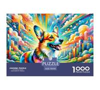 Corgi 1000 Pieces Premium Jigsaw Puppy Age 12+ Cool Collage Effect, Fun Details, Educational, Challenging Puzzle Games 70x50cm/1000pcs