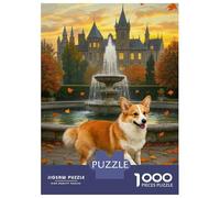 Corgi 1000 Pieces Thick Cardboard Cute Animal Jigsaw for Jigsaw Enthusiasts Logic Skill Family Game Night 70x50cm/1000pcs
