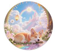 Corgi 1000pc Round Puzzle with Pet Dog, Offers A Relaxing Yet Challenging Experience, Brilliant for Mindfulness Practice 1000pcs (67.5x67.5cm)