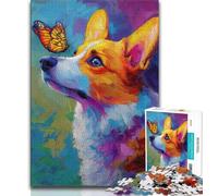 Corgi And Butterfly 1000 Piece Jigsaw Puzzle for Adults Teens,Educational Games Wall Decoration Unique Birthday And Xmas Gifts (38x26cm)