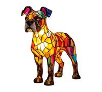Corgi and Pug Lamp, Stained Resin French Bulldog Tabletop Night Light, Cute Pet Dogs Themed LED Table Lamps with Warm Ambient Glow, Home Desk Decoration, Cool Art Dog Gift for Dog Lovers (D)