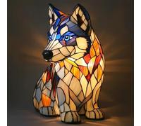 Corgi and Pug Lamp, Stained Resin French Bulldog Tabletop Night Light, Cute Pet Dogs Themed LED Table Lamps with Warm Ambient Glow, Home Desk Decoration, Cool Art Dog Gift for Dog Lovers