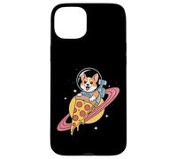 Corgi Astronaut Riding Pizza Through Space Case for iPhone 15 Plus