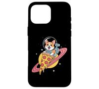 Corgi Astronaut Riding Pizza Through Space Case for iPhone 16 Pro Max