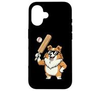 Corgi Baseball Player Dog With Sunglasses Funny Case for iPhone 16