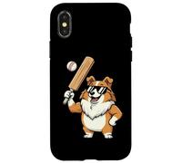 Corgi Baseball Player Dog With Sunglasses Funny Case for iPhone X/XS