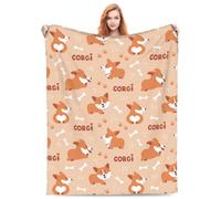 Corgi Blanket Gifts for Corgi Lovers Corgi Blanket Funny Dog Paws Throw Blankets Gift for Boys Girls Adults Corgi Lovers Cute Puppy Dog Blanket Welsh Corgi Decor 50"X60" for Bed Sofa Couch Beige