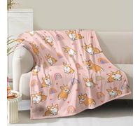 Corgi Blanket Gifts for Corgi Lovers Women Mom Girls Birthday Christmas Valentine Presents Cute Dog Theme Decor Bedroom Living Room Home Sofa Couch Soft Cozy Plush Kids Adults Flannel Throws 60"x50"