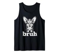 Corgi Bruh Dog King Crown Funny Canine Design Tank Top
