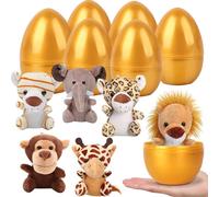corgi butt 6Pcs Filled Easter Eggs with Mini Plush Animal Role, Cute Stuffed Animals Filled Surprise Plastic Eggs for Easter Basket Stuffers Hunt, Party Favors Supplies