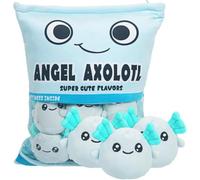 corgi butt Axolotl Plush Pillow Throw Pillow, Cute Plush Toys Doll, Axolotl Stuffed Animal Bag of Plushies, Stuffed Gift for Kids, Birthday, Christmas (blue)