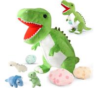 corgi butt Dinosaur Plush Toys - 23.6''Dinosaur Stuffed with 3 Cute Babies in Zippered Belly - Soft Animal Stuffed Dino Plushie (Dinosaur)