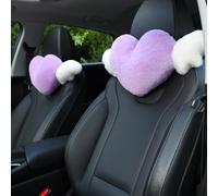 corgi butt Heart Shaped Cute Car Headrest Pillow with Angel Wing - purpler Love Heart (purple)
