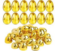 corgi butt Plastic Gold Easter Eggs, 24 Pack Empty Fillable Plastic Eggs Bulks for Easter Hunt, Basket Stuffers Filler, Classroom Prize Supplies (24, Gold)