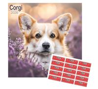 Corgi Calendar 2026 | 16 months | with FREE Organisational Stickers, Corgi Gift