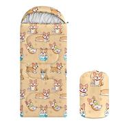 Corgi Camping Sleeping Bags for Your Son & Daughter, Rollable Sleeping Bags and Compact with Compression Sack, Slumber Bags for Outdoor and Camping Lovers