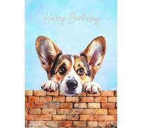 Corgi Cardigan Dog Art Birthday Card