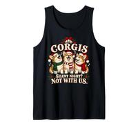 Corgi Christmas Funny Silent Night Chorus Tank Top