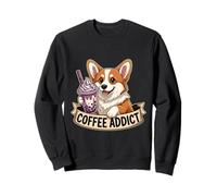 Corgi Coffee Addict T-Shirt Funny Dog Boba Tea Bubble Gift Sweatshirt