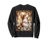 Corgi Coquette Catholic Sacred Vintage Kitsch Bow Rose Sweatshirt