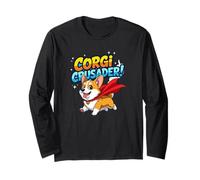 Corgi Crusader Brave Heroic Funny Dog Humor Animal Art Long Sleeve T-Shirt