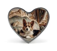 Corgi Cute Dog Brooch Pins Heart Badge Collar Lapel Pins Dress Backpack Accessories