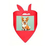 Corgi Cute Dog Dog Bandana, Classic Plaid Dog Bandanas for Small Medium Large Dogs, Adjustable Washable Cotton Pet Scarf, Reversible Triangle Bibs for Puppy Dogs Cats Birthday Party Daily Wear