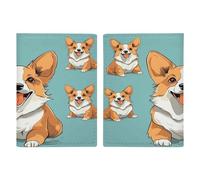 Corgi Cute Dog Passport Holder Ultra Slim PU Leather Travel Document Organizer Compact Premium International US Passport Protector Cover for Women Men