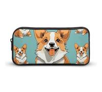 Corgi Cute Dog Pencil Case - Large Aesthetic Makeup Bag Multi-Purpose Pencil Pouch Cute Cosmetic Bag with Zipper Closure for Office, Home, Study & Travel