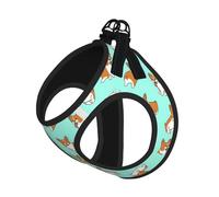 Corgi Cute Dog Print Dog Harness and Leash Set,Breathable Adjustable Escape Proof Vest for Cats Dogs