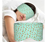 Corgi Cute Dog Print Sleeping Mask Wide Band Reversible Light Blocking Travel Cover
