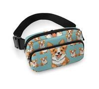 Corgi Cute Dog Printed Fanny Pack Fanny Packs for Women Men,Crossbody Bag Large Chest Bag with Adjustable Strap for Outdoors Workout Traveling Casual Running, Corgi Cute Dog, 20x13cm