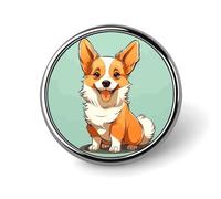 Corgi Cute Dog Round Badge Cute Brooch Hats Jackets Decor Personalized Lapel Pin Clothing Jewelry Accessories for Wedding Party Gift