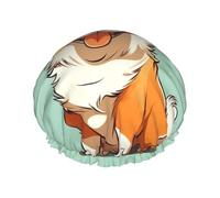 Corgi Cute Dog Shower Cap Reusable Elastic Bath Caps Waterproof Bath Hair Hat for Women Men Spa Salon Large Shower Bonnet Double Layer Bathing Hair Cap for Long Hair, Braids